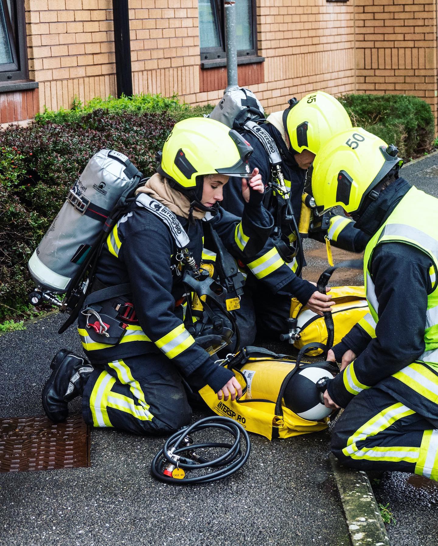 Elsie doing a breathing apparatus exercise