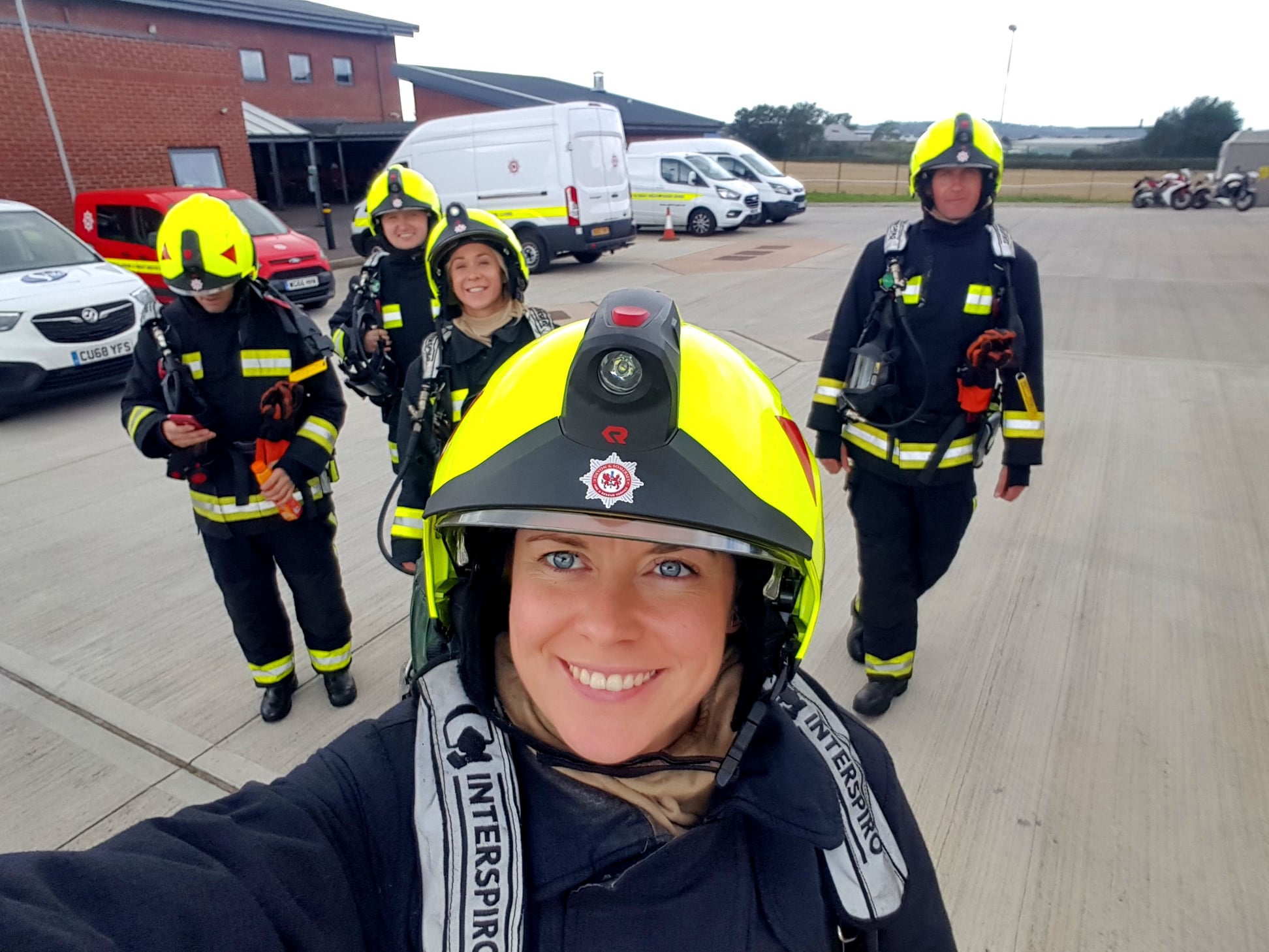 Sarka at a breathing apparatus training course