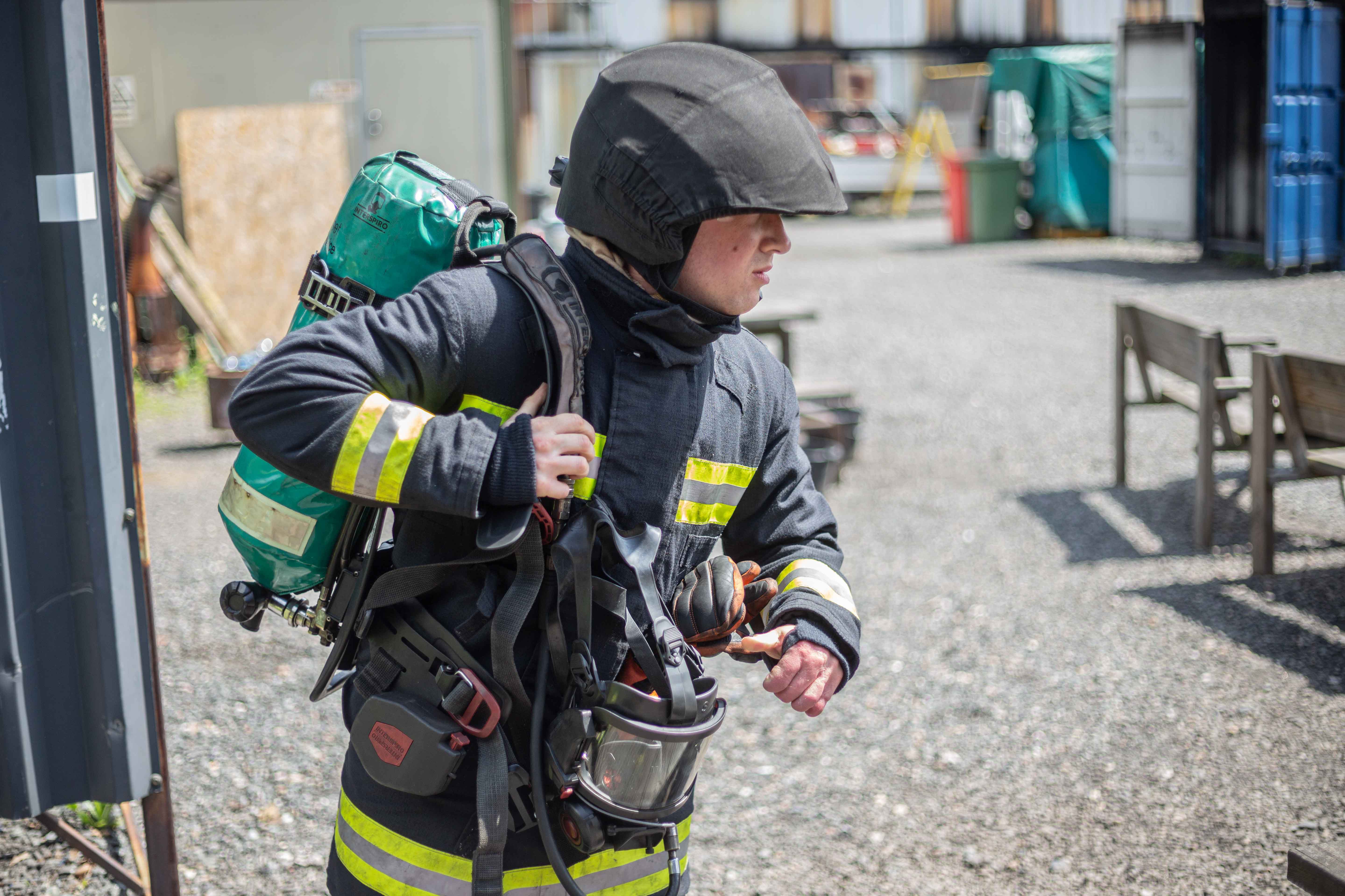 Anthony on his Breathing Apparatus training course