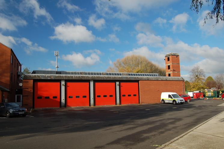 The outside of Taunton Fire Station. 