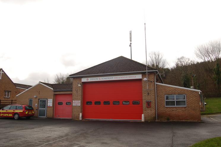 The outside of Minehead Fire Station. 