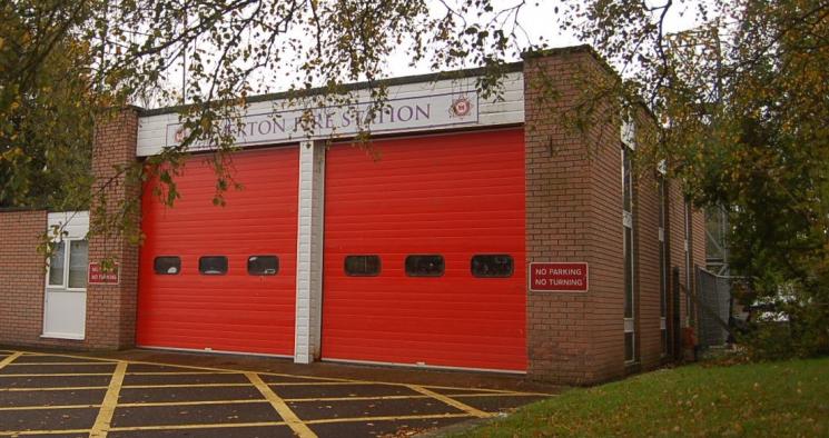 The outside of Tiverton Fire Station. 